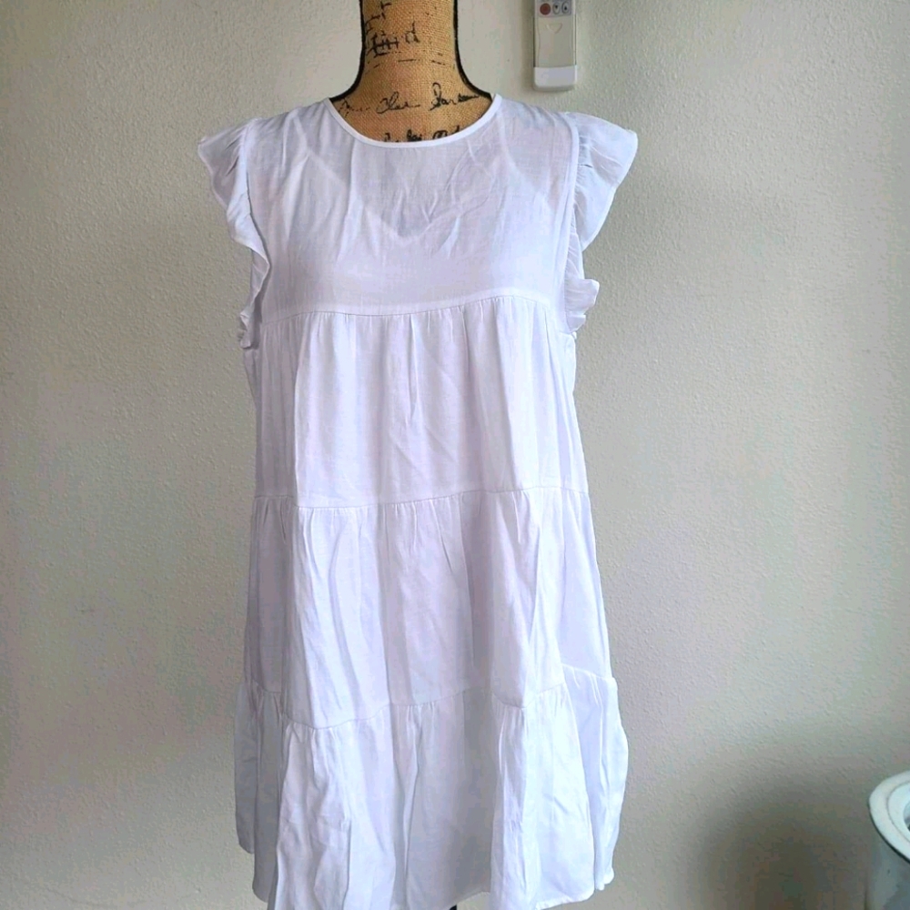 Vici After Market White Babydoll Dress (L)
